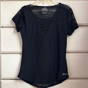 Gottex Black Mesh Short Sleeve Top